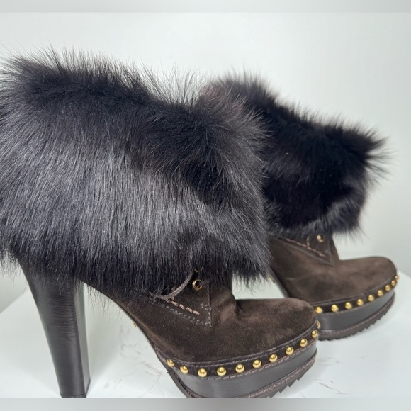 Prada Milano Platform Studded Fur and Suede Boots - Ultimate Luxury and Style - Picture 5 of 10